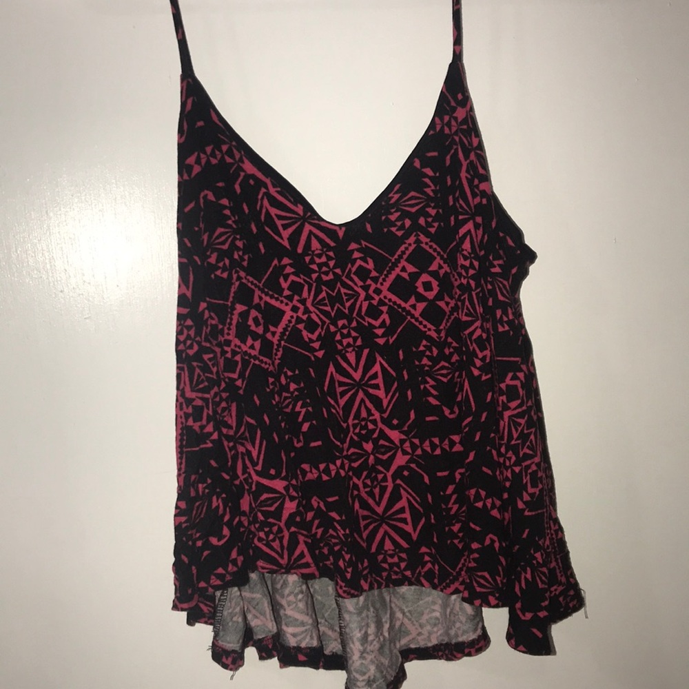 Pink and black tank top